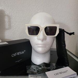 Off-White Dark Gray And White Sunglasses